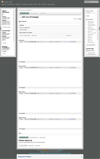 Exponential Project - Admin Edit Frontpage